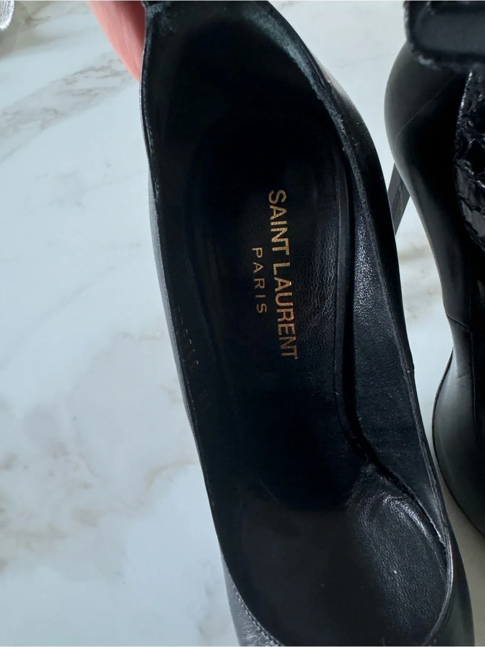 Saint Laurent Black Pointed Leather Stiletto Pumps with Wide Ankle Buckle - Picture 3 of 9